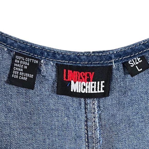 Lindsey Michelle American Flag Denim Jumper Dress - Picture 4 of 7